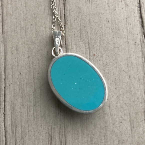 Sterling turquoise necklace - Picture 3 of 5